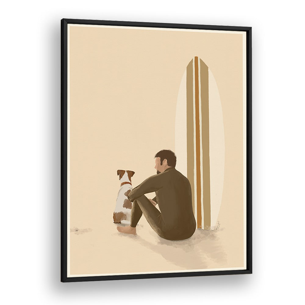 Surf Team By Andi Bell Beach Prints in Black Plain Frame