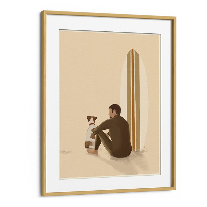 Surf Team By Andi Bell Beach Prints in Oak Wood Frame With Mount