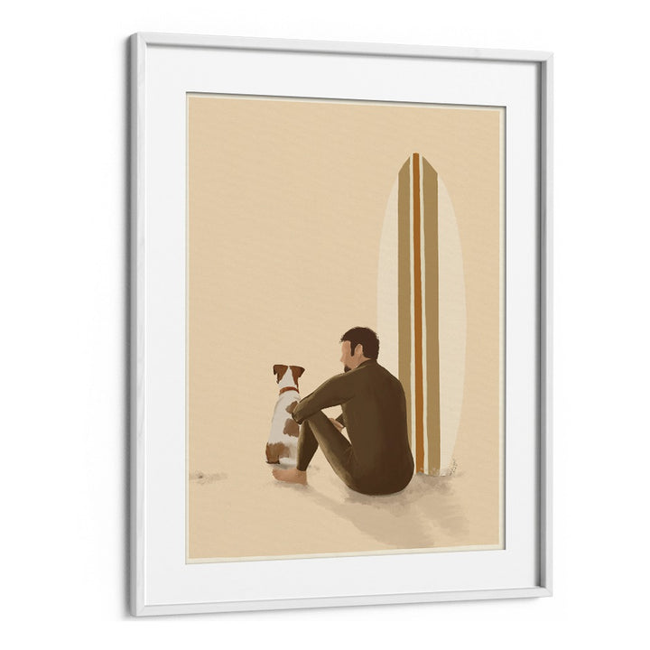 Surf Team By Andi Bell Beach Prints in White Frame With Mount