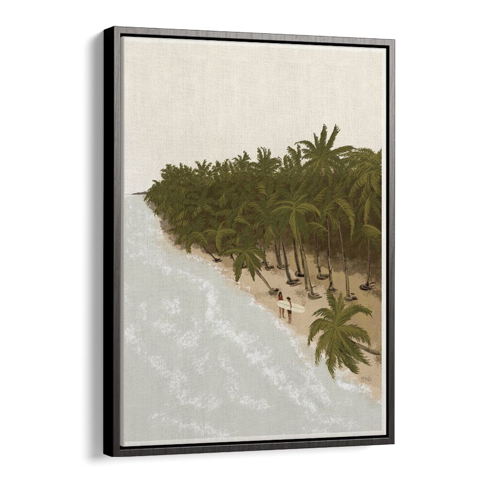 Surfers Paradise By Andi Bell Beach Prints in Black Floater Frame