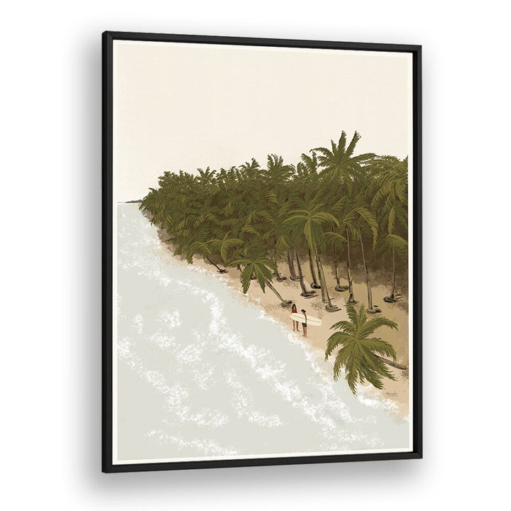 Surfers Paradise By Andi Bell Beach Prints in Black Plain Frame