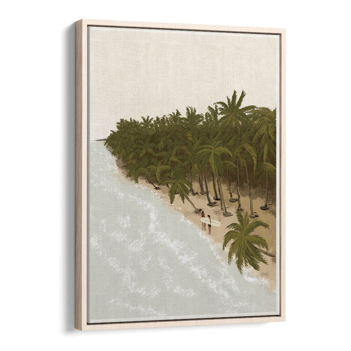 Surfers Paradise By Andi Bell Beach Prints in Oak Wood Floater Frame