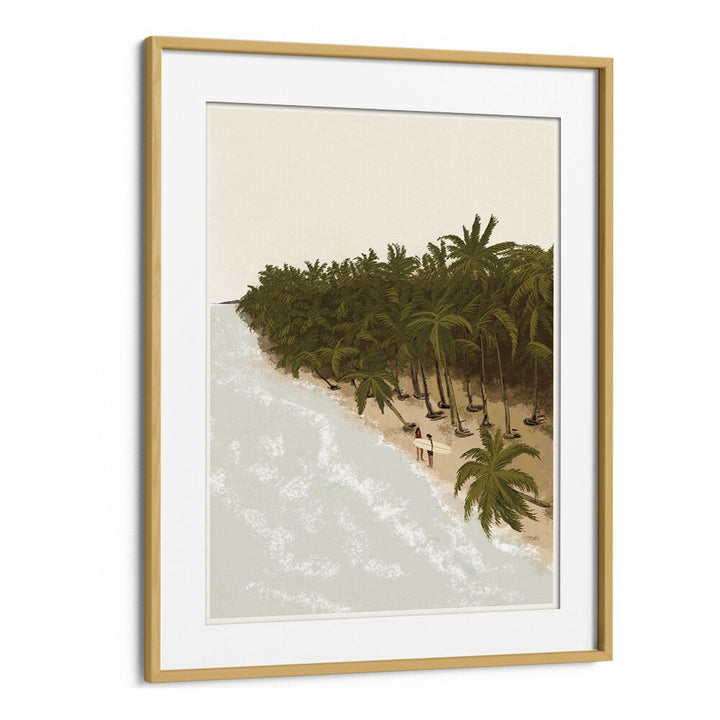 Surfers Paradise By Andi Bell Beach Prints in Oak Wood Frame With Mount