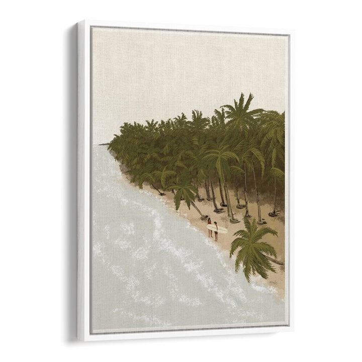 Surfers Paradise By Andi Bell Beach Prints in White Floater Frame