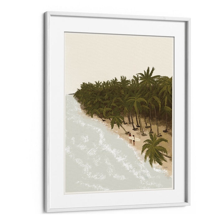 Surfers Paradise By Andi Bell Beach Prints in White Frame With Mount