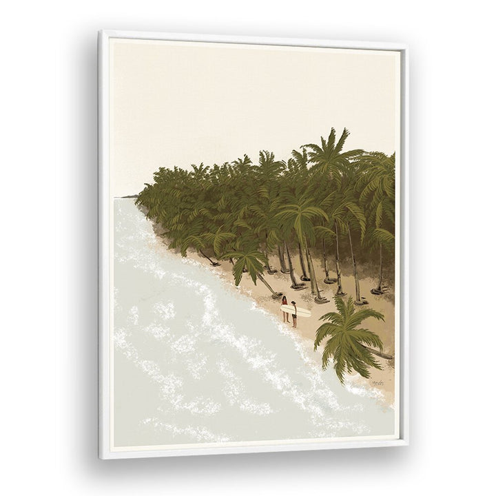 Surfers Paradise By Andi Bell Beach Prints in White Plain Frame