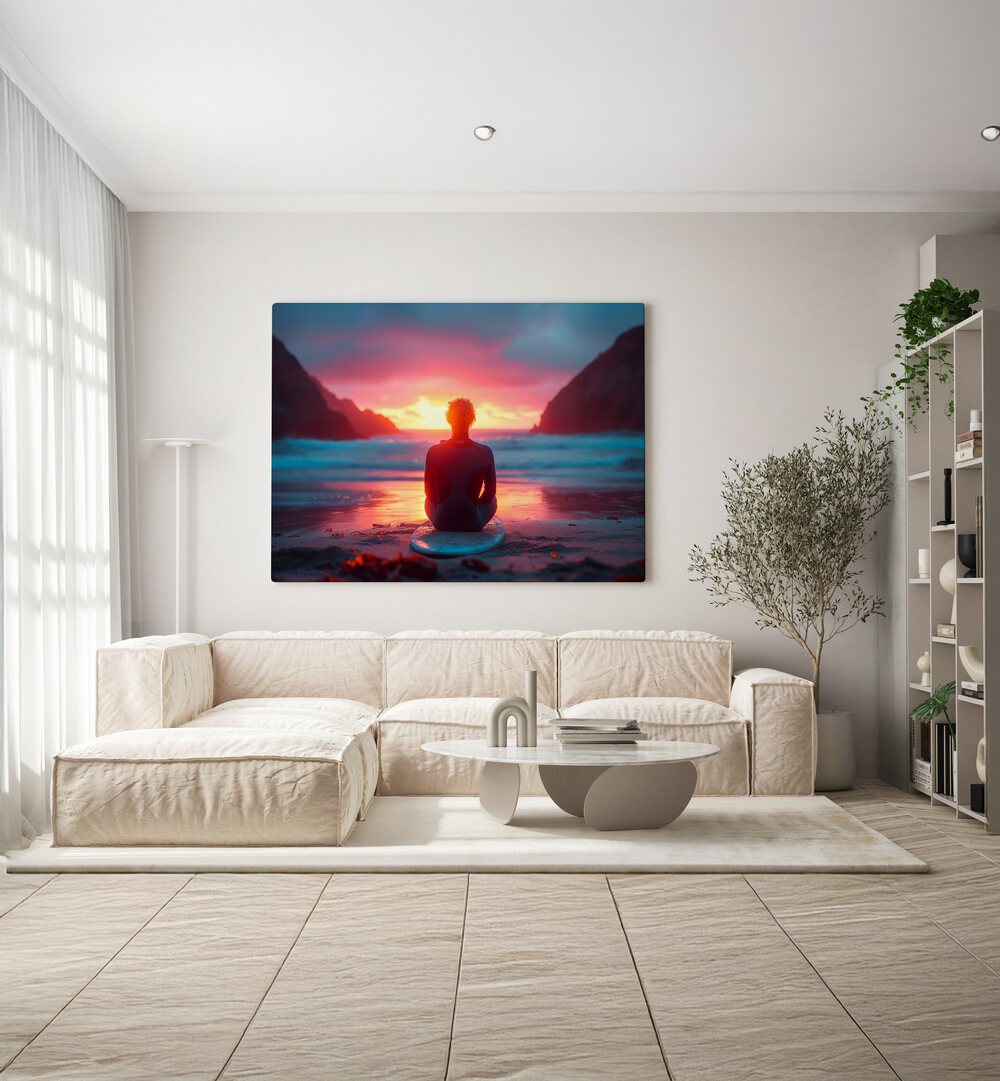 Relax by the shore with SURFSIDE SUNSET, BEACH PAINTINGS, capturing vibrant sunset hues for your space.