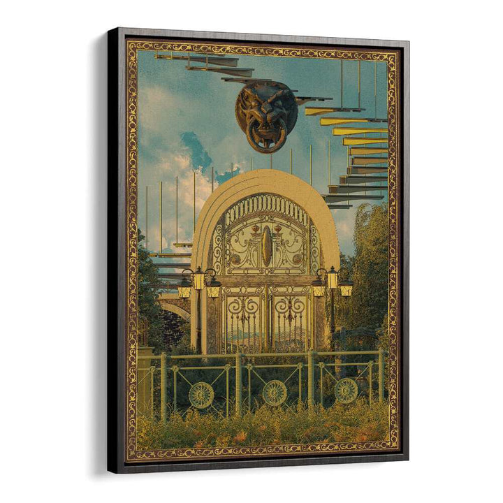 Surreal Gate By Cosmo Zach Surreal Art Prints in Black Floater Frame