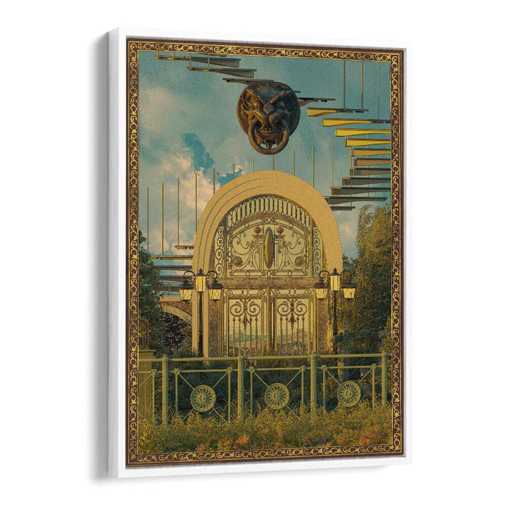 Surreal Gate By Cosmo Zach Surreal Art Prints in White Floater Frame