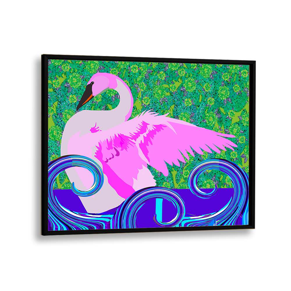 Swan Lake By Lynnda Rakos Pop Art Paintings Pop Art Prints in Black Plain Frame