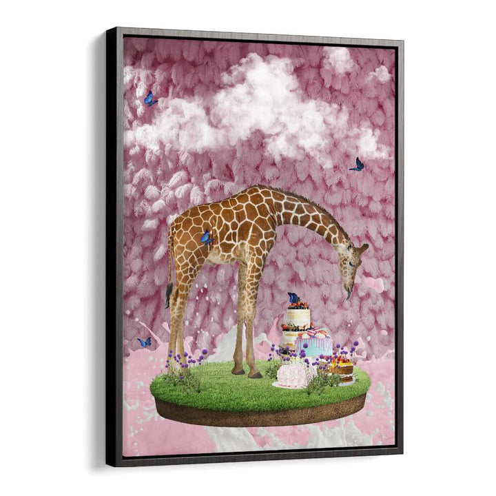 Sweet Baking Day  Kids Paintings in Black Floater Frame