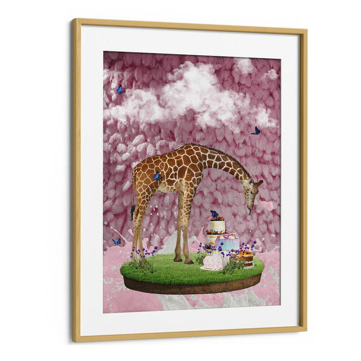 Sweet Baking Day  Kids Paintings in Oak Wood Frame With Mount