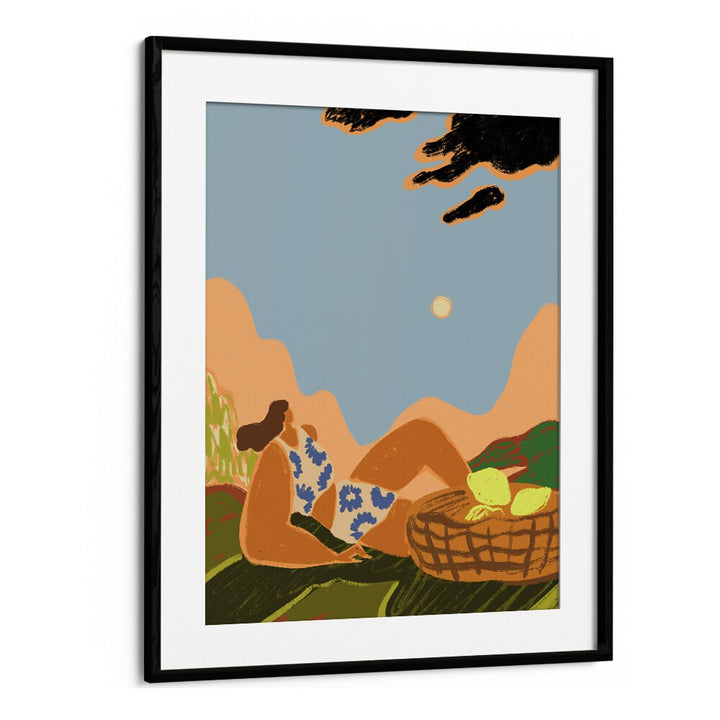 Sweet Summer By Arty Guava Wall Art Prints in Black Frame With Mount