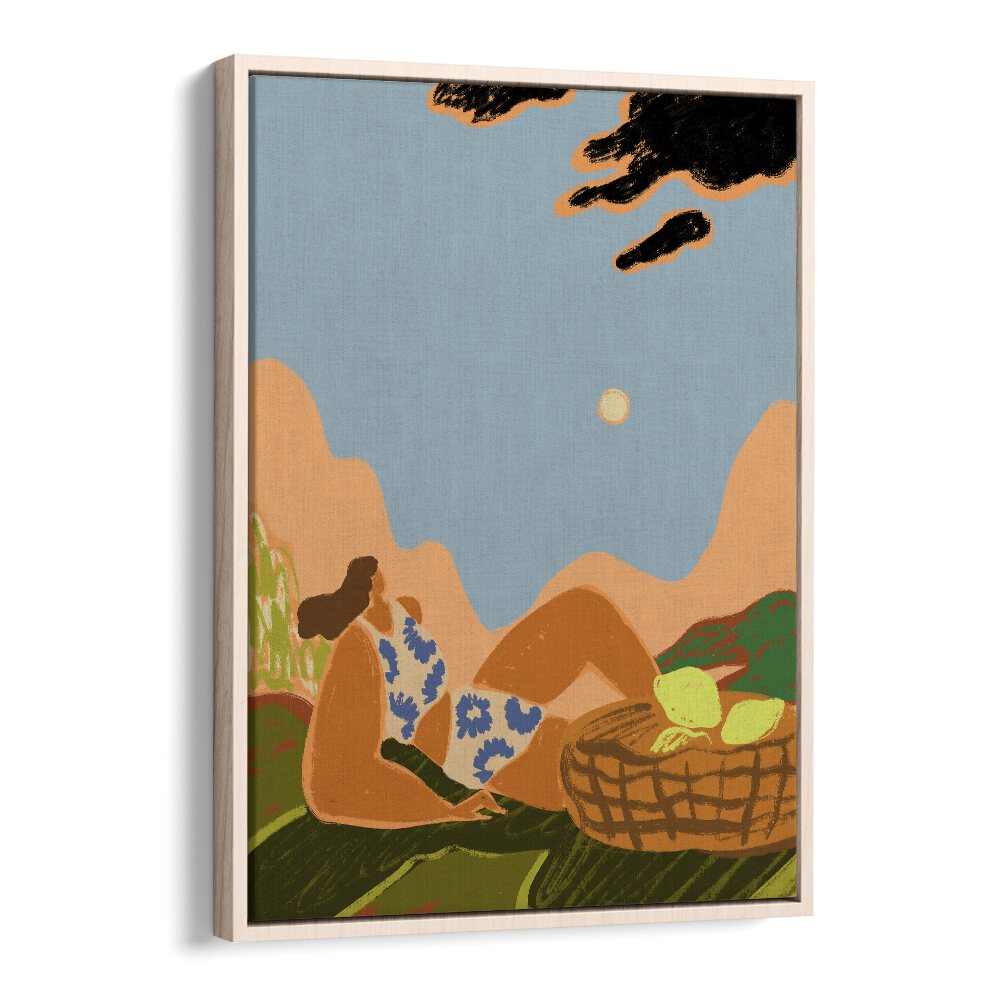 Sweet Summer By Arty Guava Wall Art Prints in Oak Wood Floater Frame