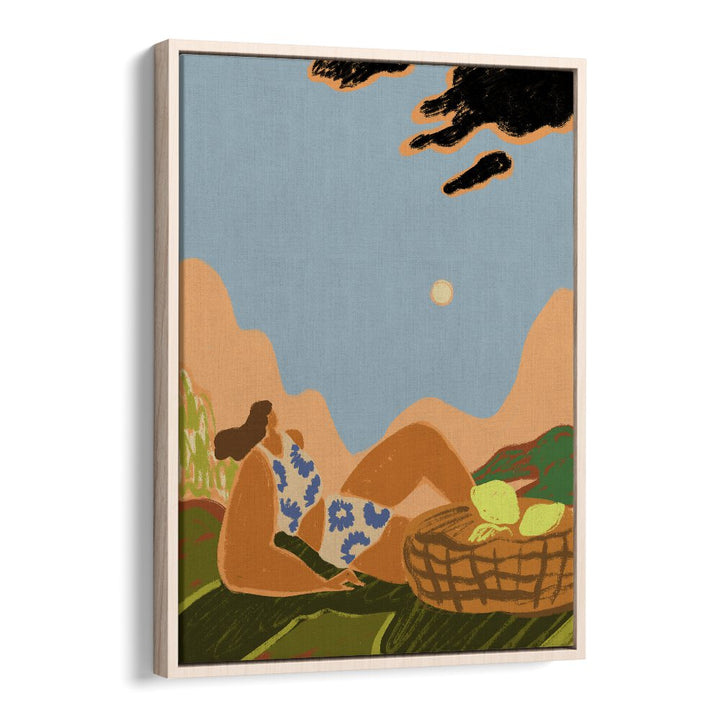 Sweet Summer By Arty Guava Wall Art Prints in Oak Wood Floater Frame