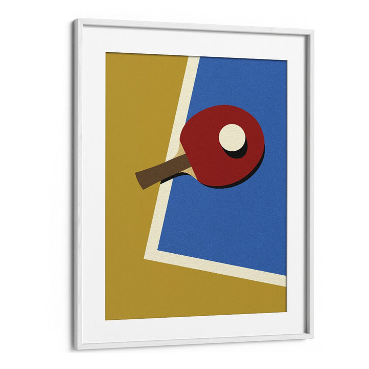 Table tennis team red Sports Art Artwork in White Frame With Mount