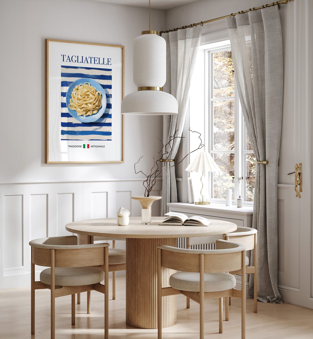 Stylish TAGLIATELLE kitchen poster enhances any culinary space with Italian elegance and artisanal charm.