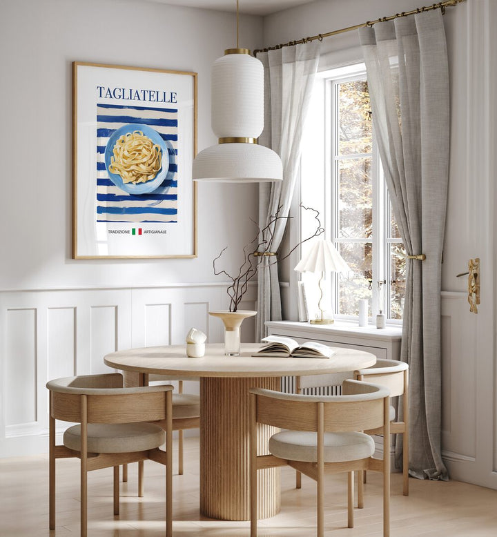 Stylish TAGLIATELLE kitchen poster enhances any culinary space with Italian elegance and artisanal charm.