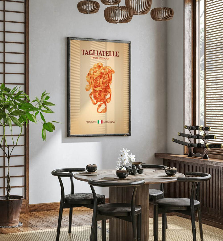 Stylish kitchen poster showcasing TAGLIATELLE PASTA, perfect for culinary enthusiasts and Italian cuisine lovers.