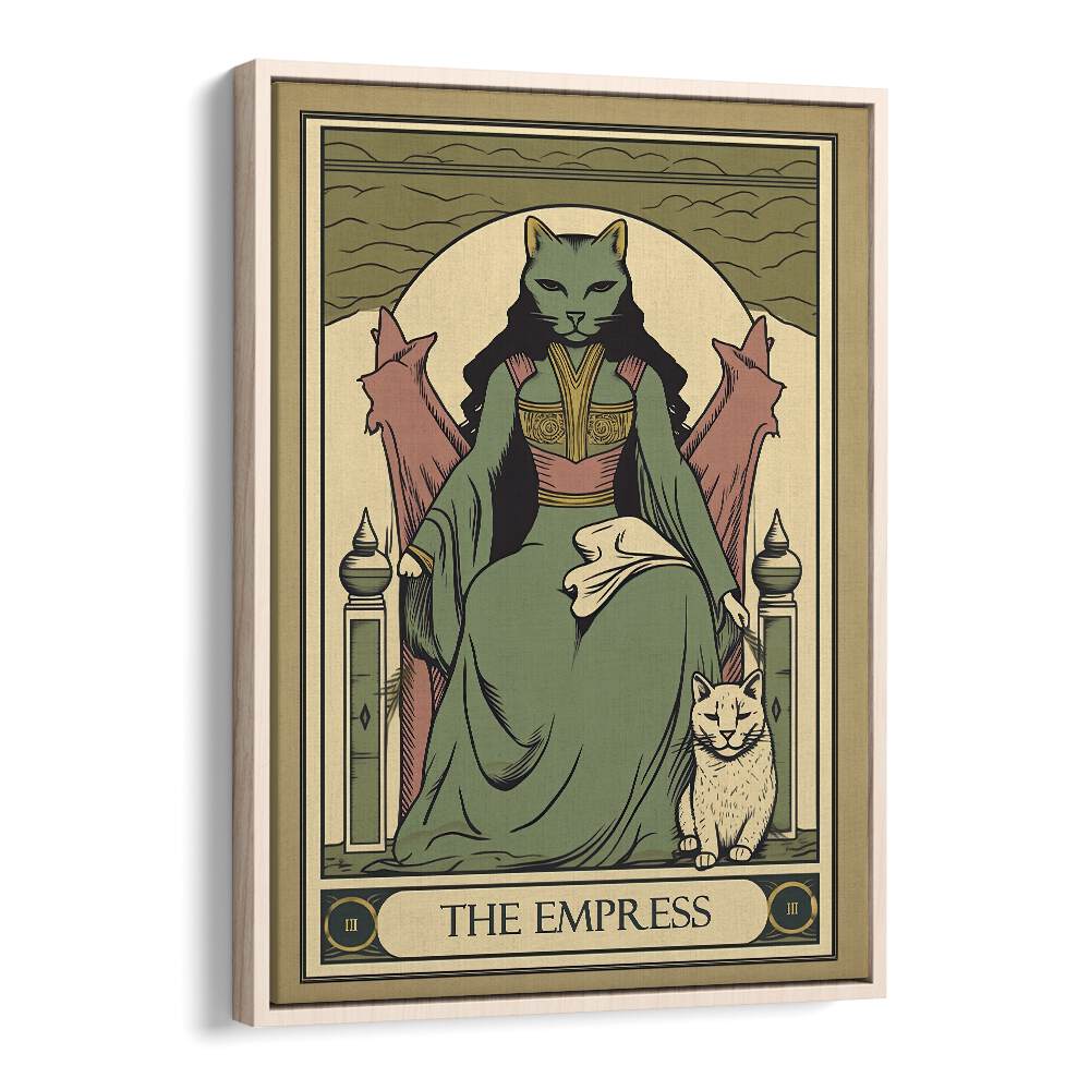 Tarot Card The Empress Zodiac & Tarot Art Artwork in Oak Wood Floater Frame