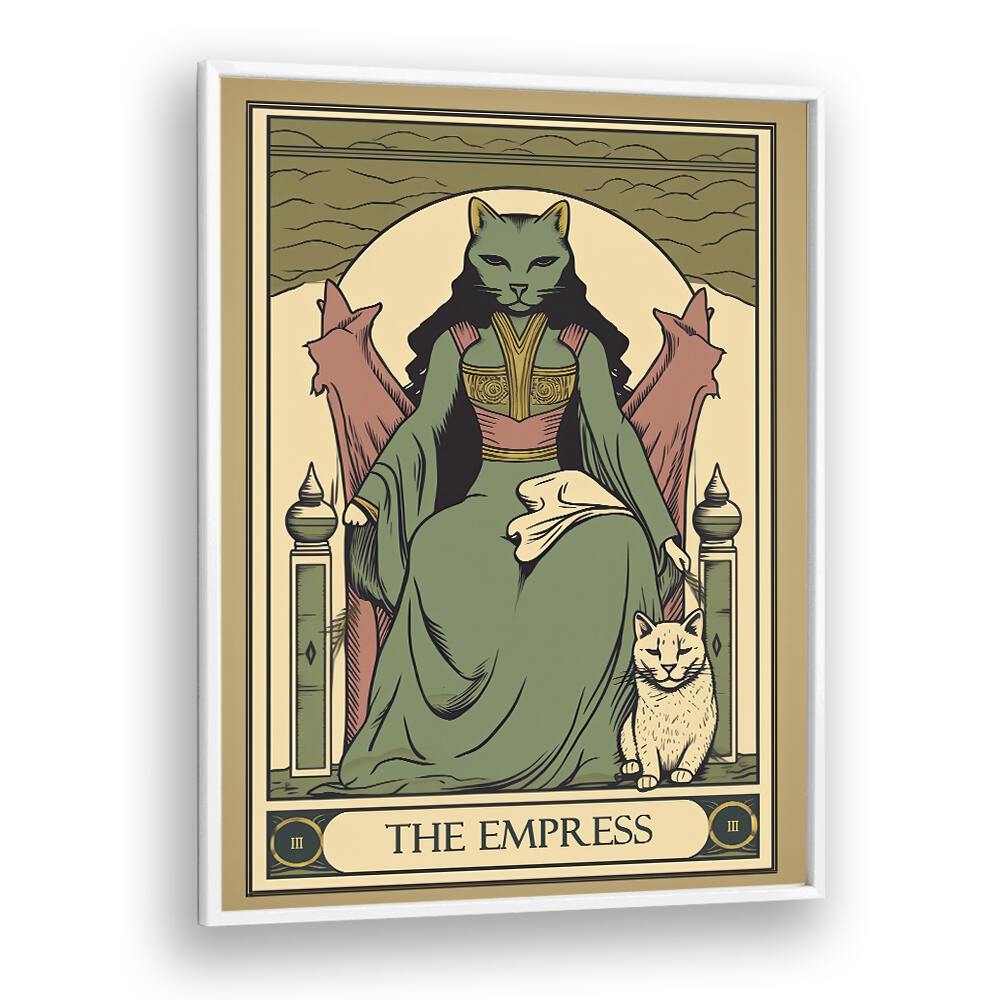 Tarot Card The Empress Zodiac & Tarot art Artwork in White Plain Frame