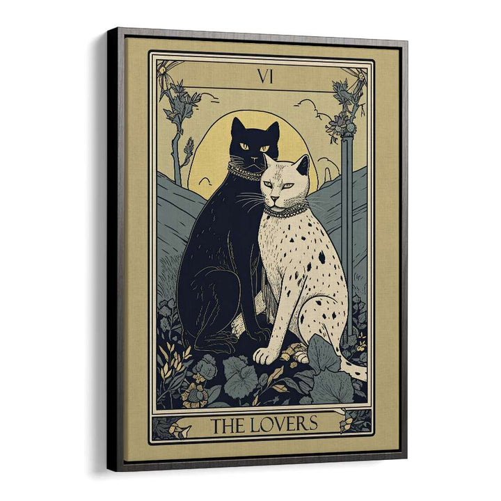 Tarot Card The Lovers Zodiac & Tarot Art Artwork in Black Floater Frame