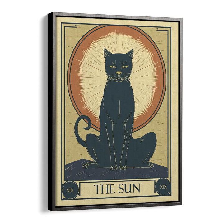 Tarot Card The Sun Zodiac & Tarot Art Artwork in Black Floater Frame