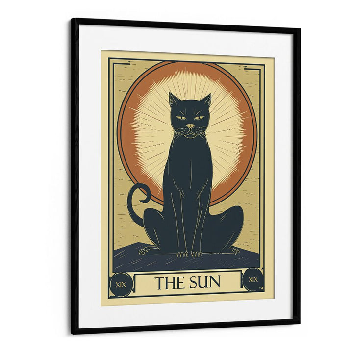 Tarot Card The Sun Zodiac & Tarot Art Artwork in Black Frame With Mount