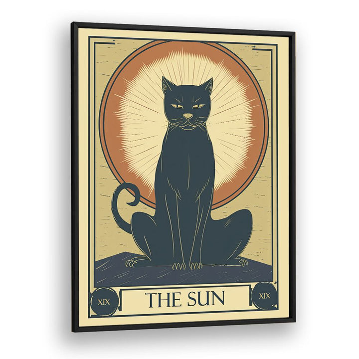 Tarot Card The Sun Zodiac & Tarot Art Artwork in Black Plain Frame