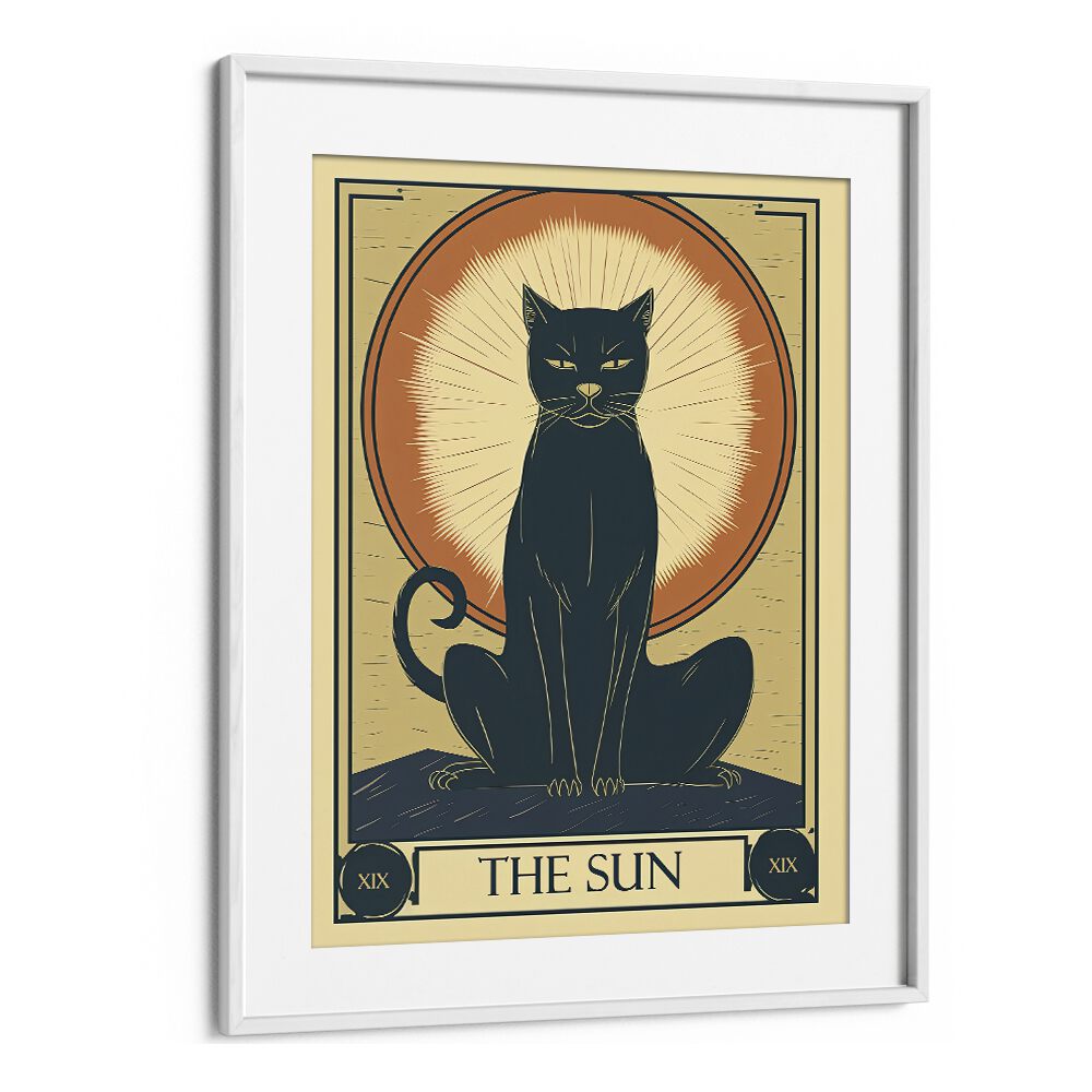 Tarot Card The Sun Zodiac & Tarot Art Artwork in White Frame With Mount