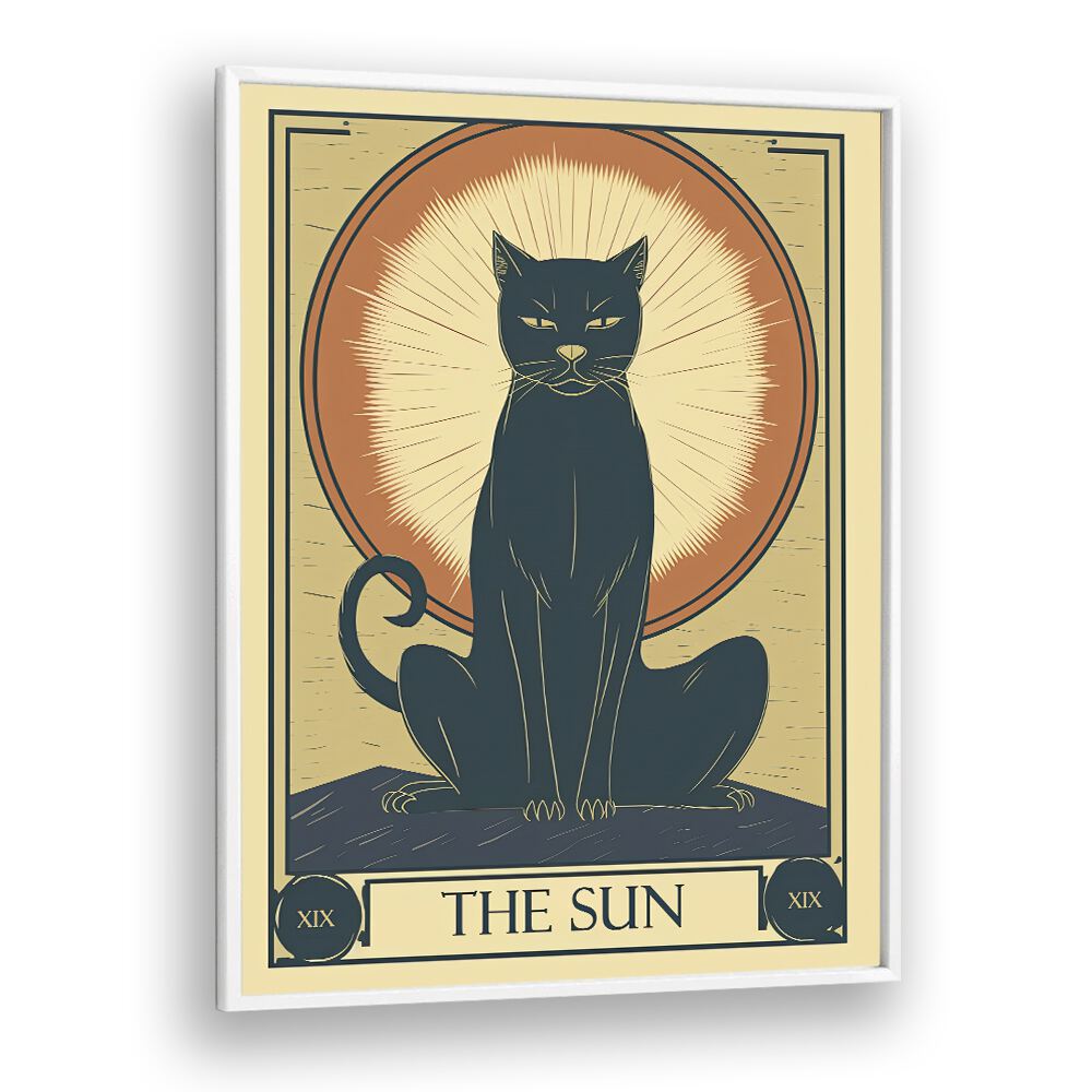 Tarot Card The Sun Zodiac & Tarot art Artwork in White Plain Frame