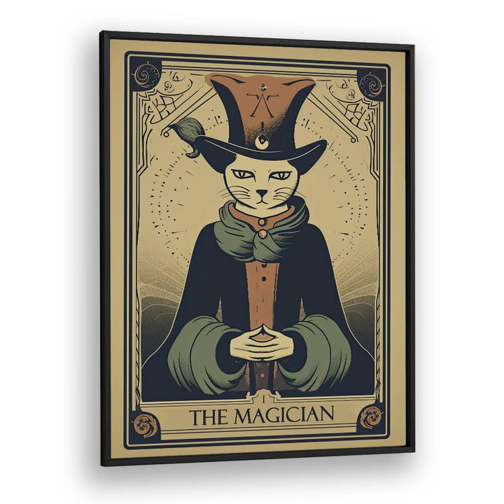 Tarot Cart The Magician Zodiac & Tarot Art Artwork in Black Plain Frame