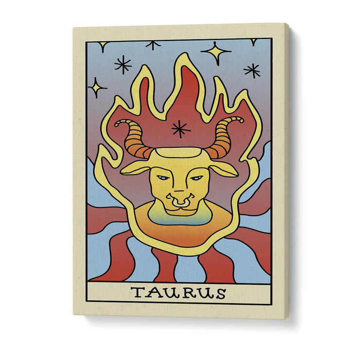 Taurus Zodiac & Tarot Art Artwork in Gallery Wrap