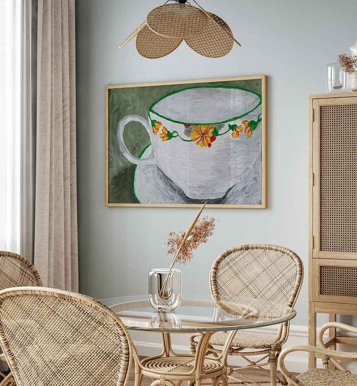 Brighten your kitchen with TEACUP WITH FLOWERS, KITCHEN POSTERS, featuring elegant floral designs for a vibrant look.