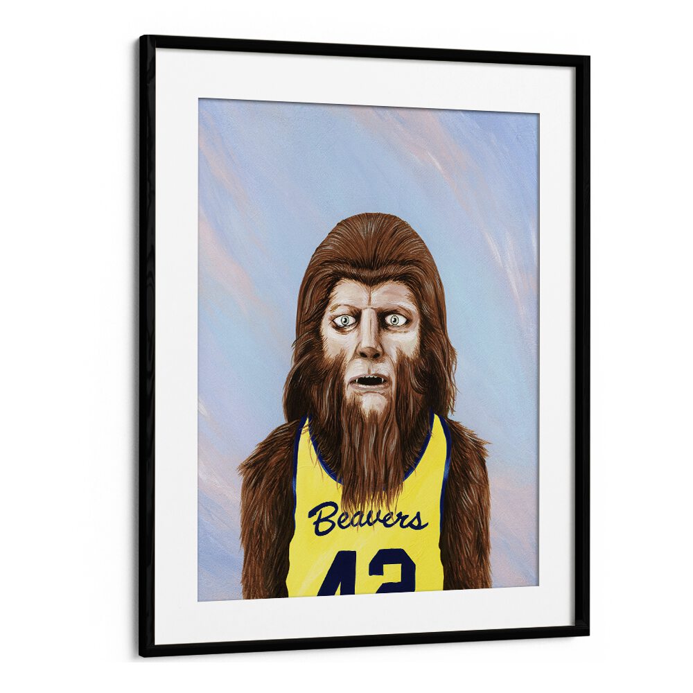 Teen Wolf Pop Art Artwork in Black Frame With Mount