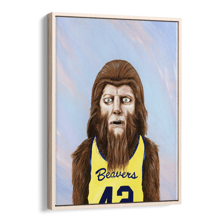 Teen Wolf Pop Art Artwork in Oak Wood Floater Frame