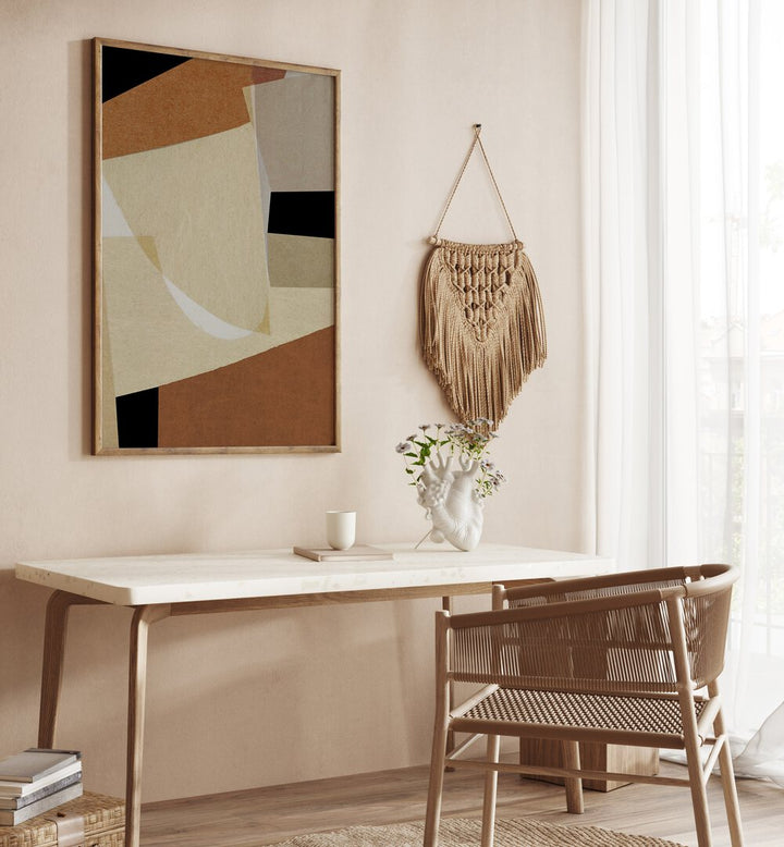 Elegant TERRA, ABSTRACT PAINTINGS displayed in a modern living space, showcasing unique colors and artistic form.