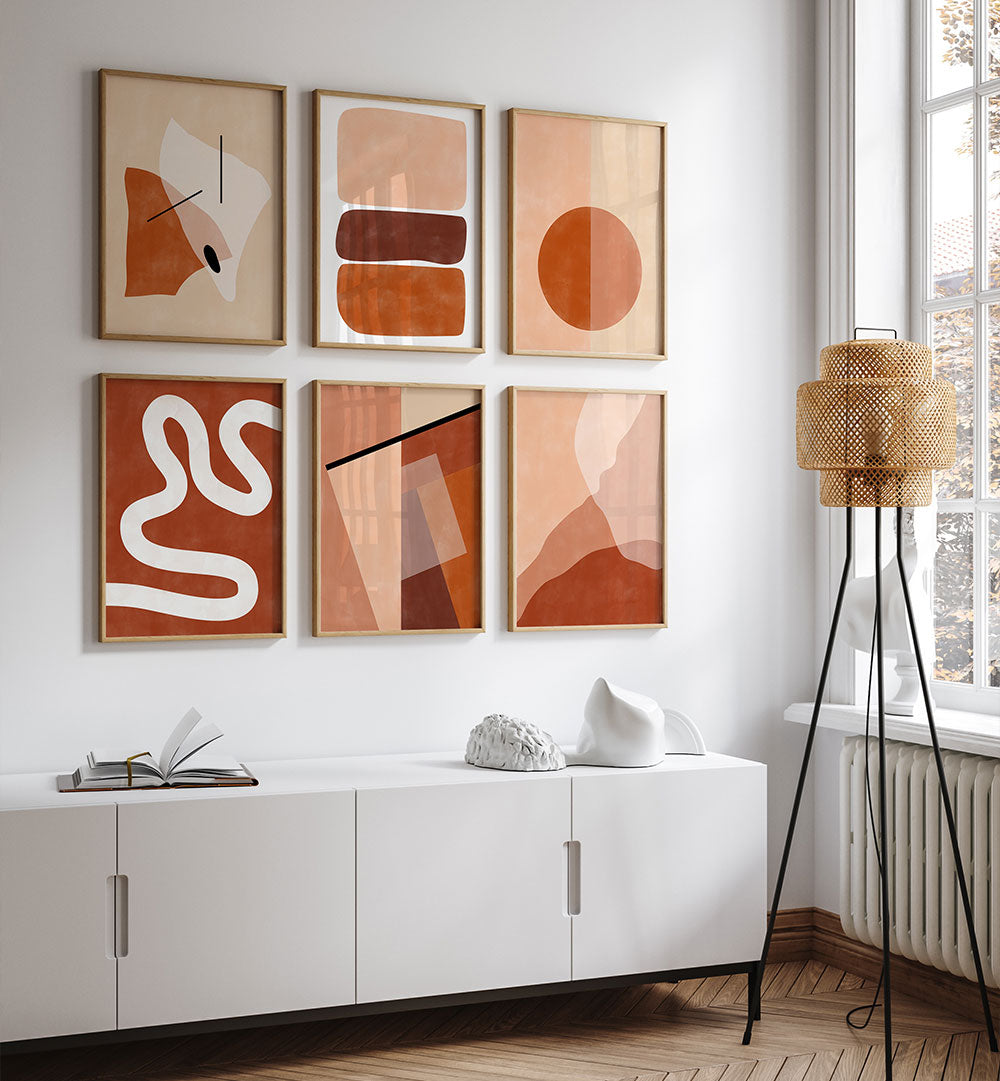 TERRACOTTA HARMONY SET, SET OF 6 PAINTINGS