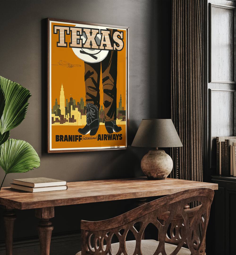 TEXAS - BRANIFF INTERNATIONAL AIRWAYS , TRAVEL POSTERS