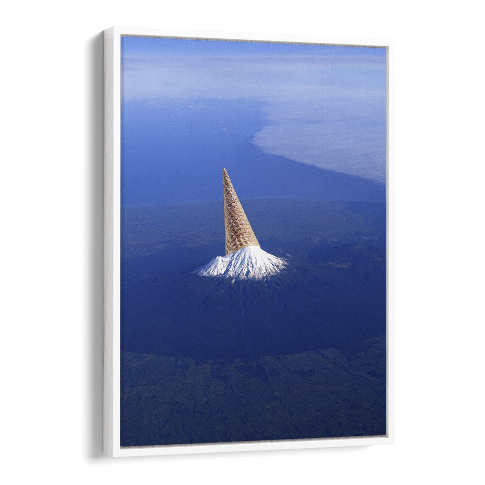 The 3 Sec Rule Surreal art painting Artwork in White Floater Frame
