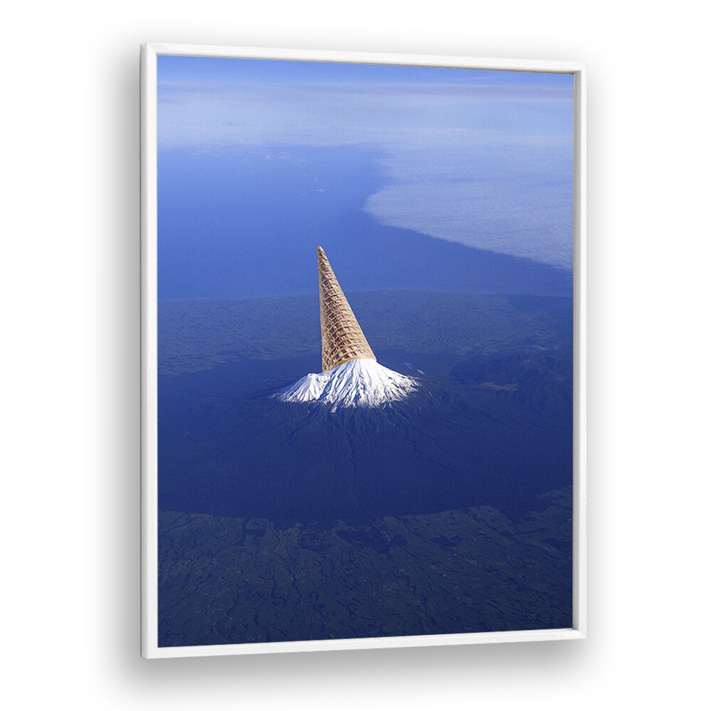 The 3 Sec Rule Surreal art Artwork in White Plain Frame
