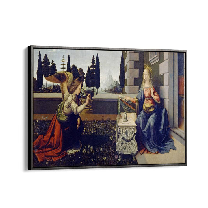 The Annucation Circa-1472 Leonardo Da Vinci art painting Artwork in Black Floater Frame