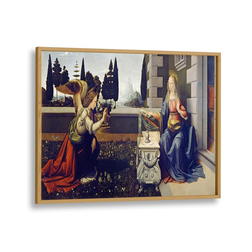 The Annucation Circa-1472 Leonardo Da Vinci art painting Artwork in Oak Wood Plain Frame