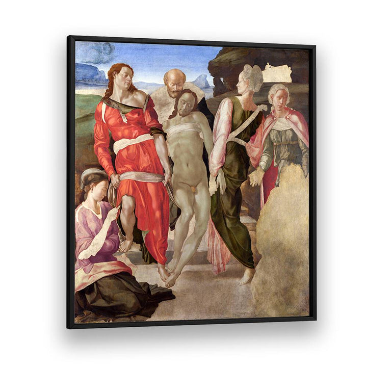 The Entombment (1500) Michelangelo Buonarroti art painting Artwork in Black Plain Frame