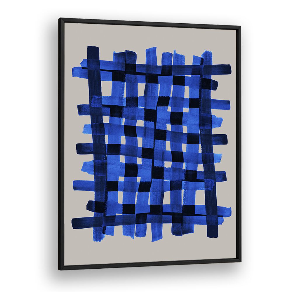 The Grid V By Mareike Bohmer Abstract art Artwork in Black Plain Frame
