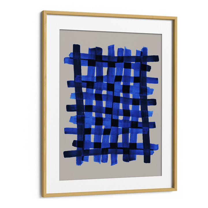 The Grid V By Mareike Bohmer Abstract Art Artwork in Oak Wood Frame With Mount
