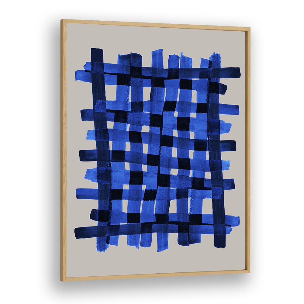 The Grid V By Mareike Bohmer Abstract Art Artwork in Oak Wood Plain Frame
