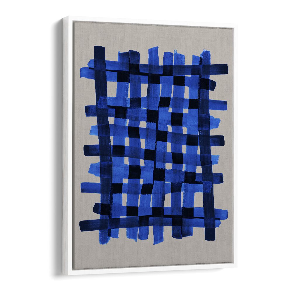 The Grid V By Mareike Bohmer Abstract art painting Artwork in White Floater Frame
