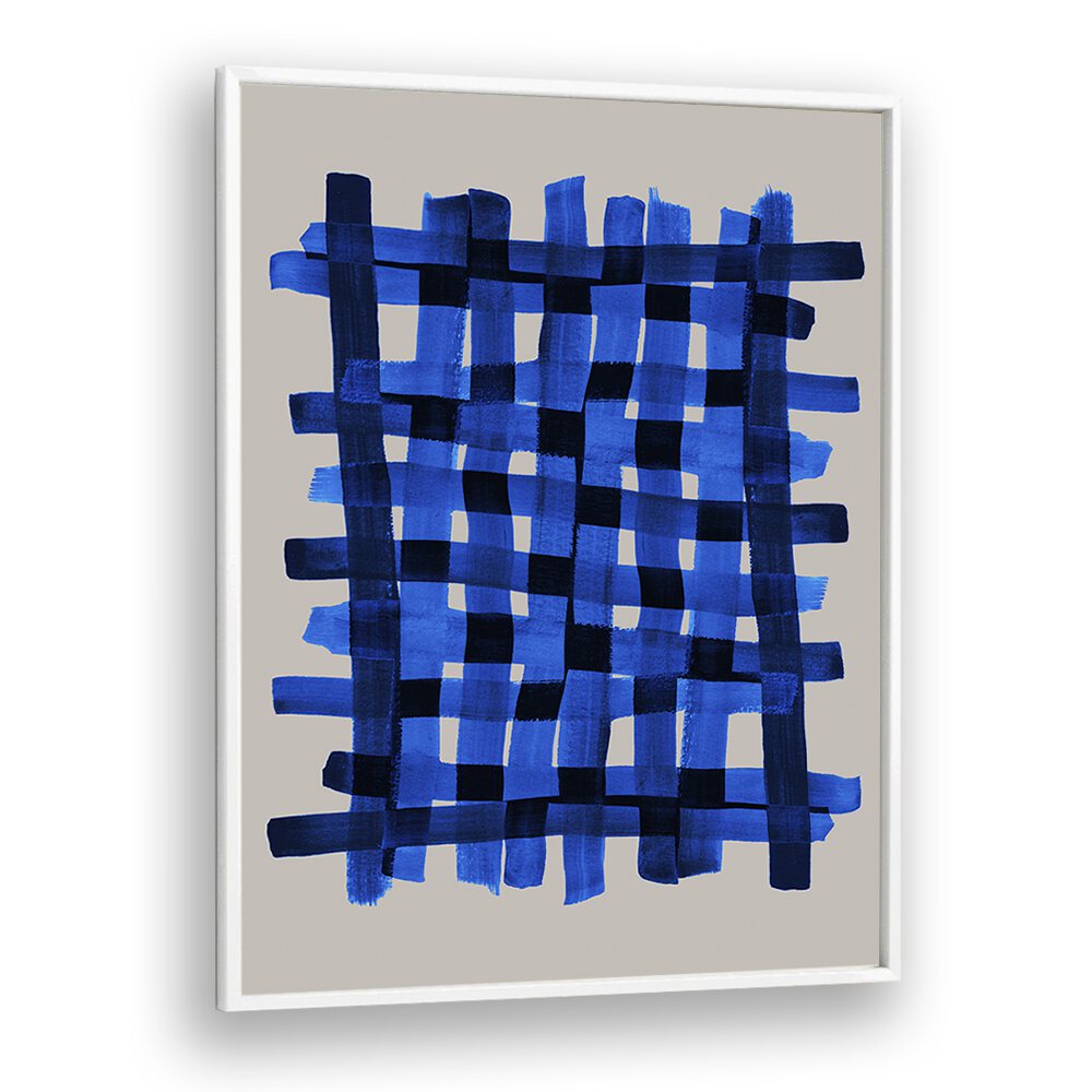 The Grid V By Mareike Bohmer Abstract art Artwork in White Plain Frame
