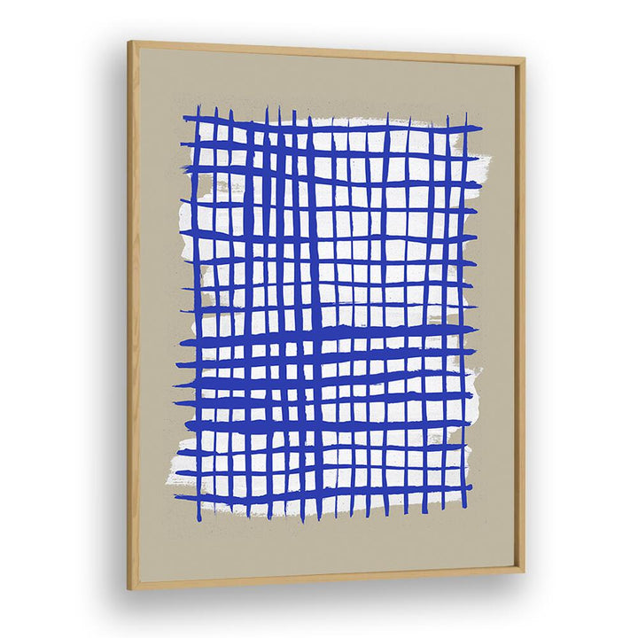 The Grid Viii By Mareike Bohmer Abstract Art Artwork in Oak Wood Plain Frame
